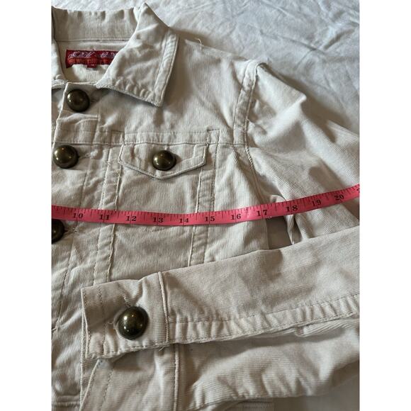 Red Ox Cropped Corduroy Jacket M | Military Style Retro Y2K - Picture 3 of 6